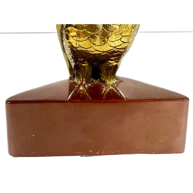 Gold Art Deco Parrot Bookends: Jennings Brothers JB 287, Gold Gilt For Sale - Image 8 of 10