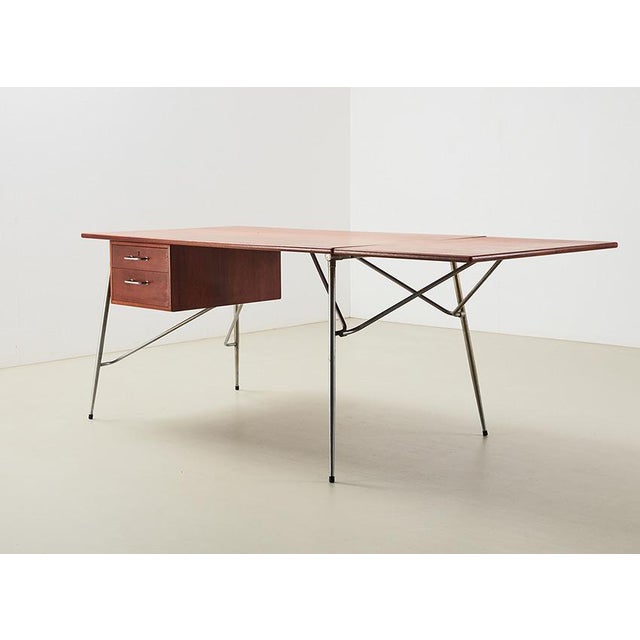 Mid-Century Modern Drop Leaf Desk by Borge Mogensen for Soborg, 1960s For Sale - Image 3 of 12