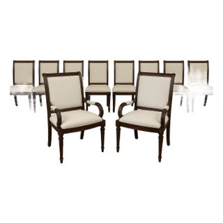 Set of 10 Solid Mahogany Louis XVI Style Dining Room Chairs For Sale