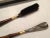Wood Mid-Century Entryway or Mudroom Wood and Brass Hanging Boot Brush and Shoe Horn Set - 2 Pieces For Sale - Image 7 of 13