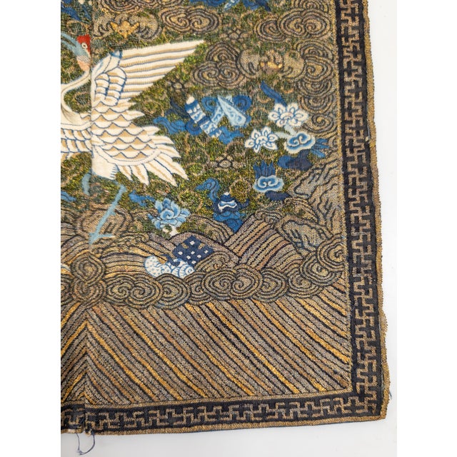 18th Century Pair of Chinese Silk Embroidered Mandarin Rank Badges in Kesi Embroidery For Sale - Image 11 of 18