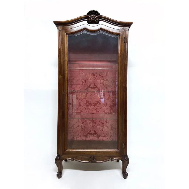 Brown Walnut Display Cabinet, Late 19th Century For Sale - Image 8 of 10