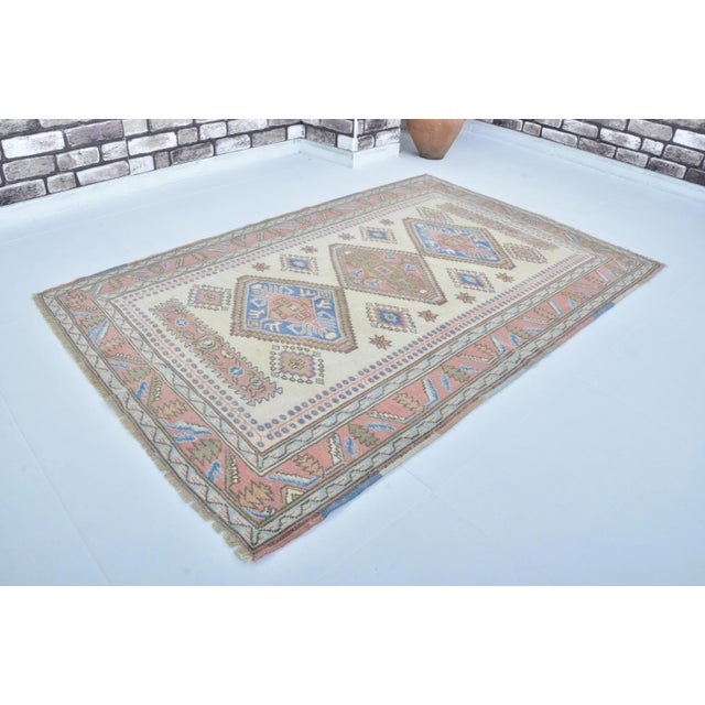 Rug & Kilim 1960s Oushak Natural Bohemian Decor Handmade Area Rug For Sale - Image 4 of 11