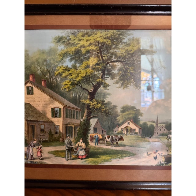 Black Antique William H. Chandler Print Her First Love Letter Rural Village Scene Framed For Sale - Image 8 of 9