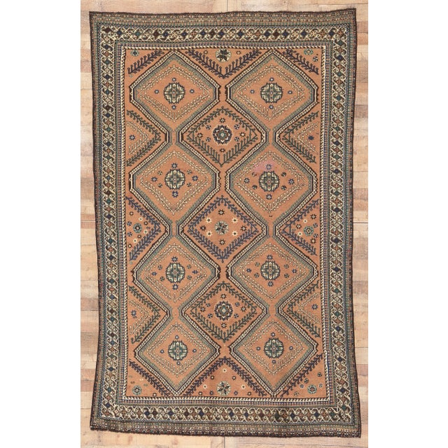 Mid 20th Century Vintage Persian Shiraz Rug - 06'05 X 10'05 For Sale - Image 9 of 9
