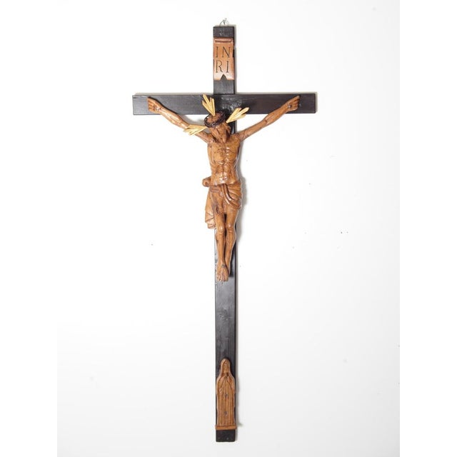Late 19th Century Linden Wood Carved Crucifix, Bohemia, 1800s For Sale - Image 15 of 15