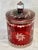 Vintage Red Bohemian Cut Glass Lidded Biscuit Jar For Sale - Image 10 of 13