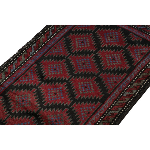 Rug & Kilim Rug & Kilim’s Baluch Tribal Rug in Black With Red and Teal Geometric Patterns For Sale - Image 4 of 8
