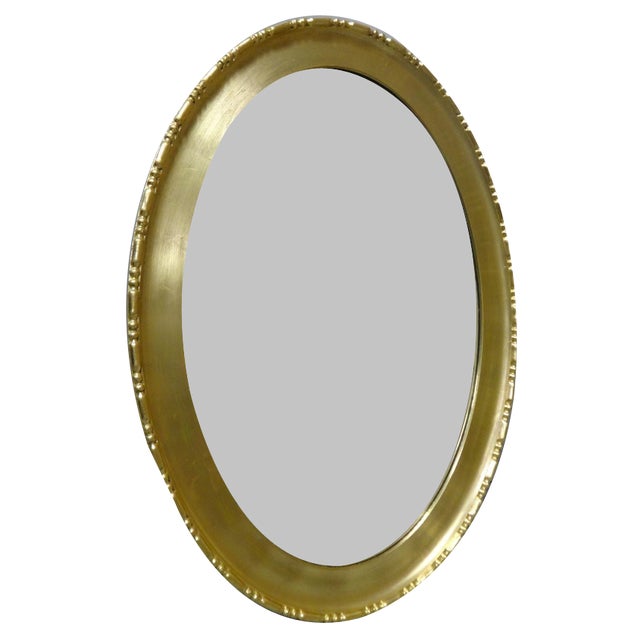 Very Good Edwardian Oval Gilt Mirror For Sale