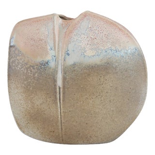 Modernist Pebble Vase in Porcelain by Virebent, France, 1970s For Sale