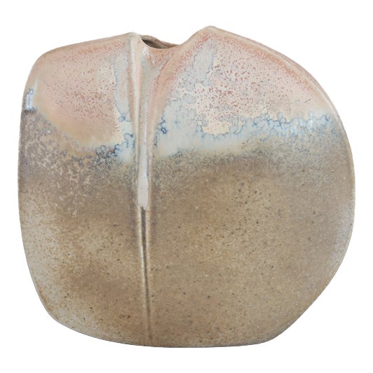 Modernist Pebble Vase in Porcelain by Virebent, France, 1970s For Sale