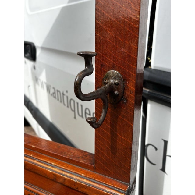 Edwardian Light Oak Hall Stand with Mirror For Sale - Image 17 of 18
