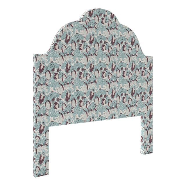 Cascade Headboard in Christopher Farr Cloth Carnival, Aubergine - Full For Sale