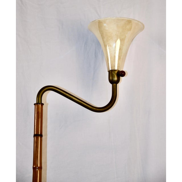 Mid-Century Modern Russel Wright, Nyc Bamboo and Spun Brass Floor Lamp, Mid-20th Century For Sale - Image 3 of 12