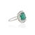 Metal Contemporary Empire Style 4.1ct Big Emerald Diamond 14k White Gold Ring Size 4 For Sale - Image 7 of 18