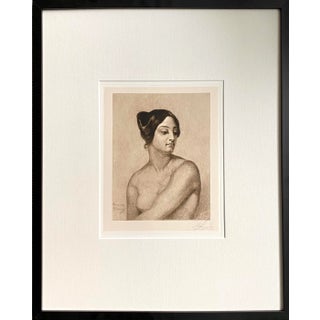 1889 Study of Olympus Pelissier for Judith Horace Vernet (After) Etching Signed Stephen James Ferris, Framed For Sale
