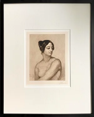 1889 Study of Olympus Pelissier for Judith Horace Vernet (After) Etching Signed Stephen James Ferris, Framed