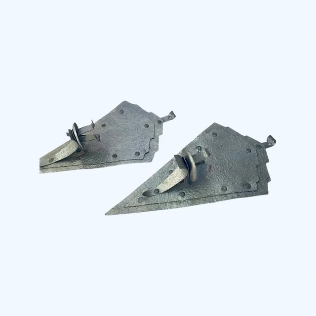 Metal Pair of Vintage Hand Forged Tin Candle Sconces Circa 1990’s For Sale - Image 7 of 9