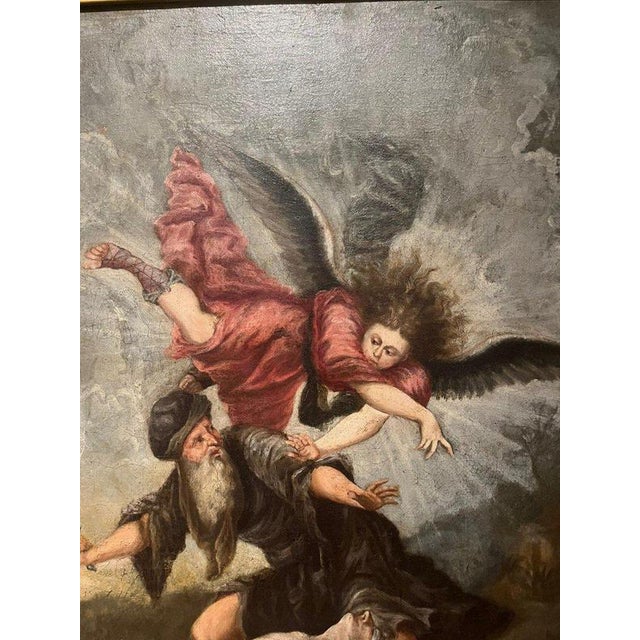 Tuscan School Artist, Sacrifice of Isaac, Oil on Canvas, Late 17th Century, Framed For Sale - Image 4 of 6