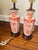 Chinoiserie Vintage Pair of Asian Red Porcelain Lamps- Red Chinoiserie Lamps For Sale - Image 3 of 11