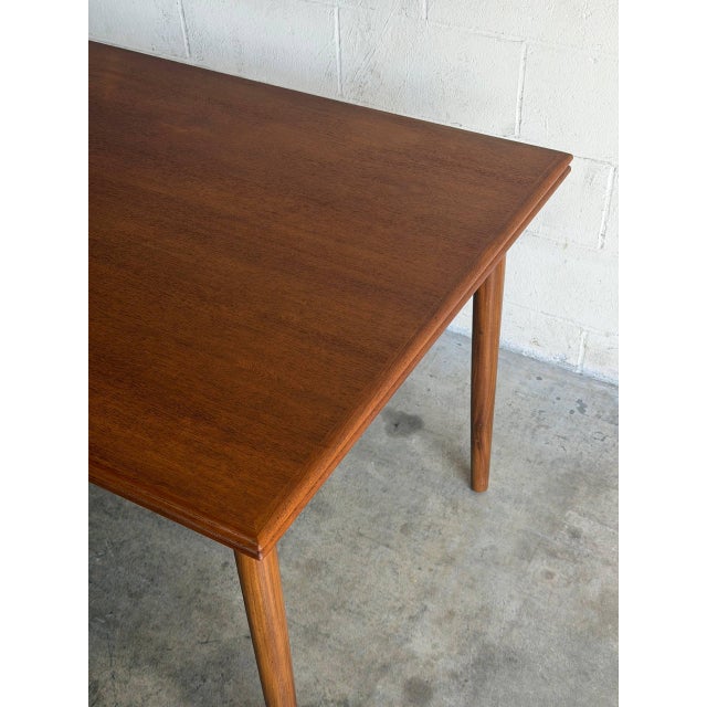 1960s Solid Teak Extendable Dining Table With Leaves Danish Mid-Century Modern 1960s For Sale - Image 5 of 10