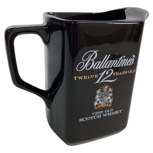 Vintage Black Barware Water Pitcher for Ballantine's 1980's For Sale - Image 9 of 10