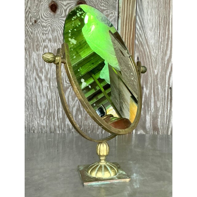 Vintage Regency Patinated Vanity Mirror For Sale - Image 4 of 6