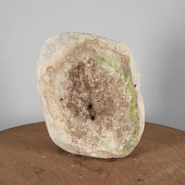 White Garden Terrace Stone Bowl or Planter Carved from a Single Block For Sale - Image 8 of 9