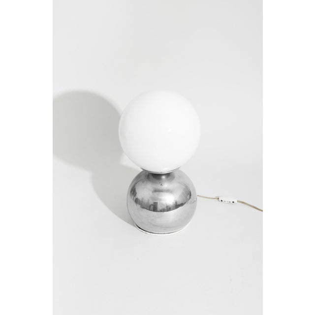 1970s Chrome Orb Table Lamp For Sale - Image 4 of 4