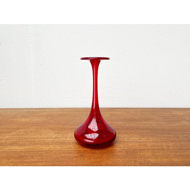 Vintage German Red Glass Solifleur Vase by Cari Zalloni for WMF For Sale - Image 12 of 15