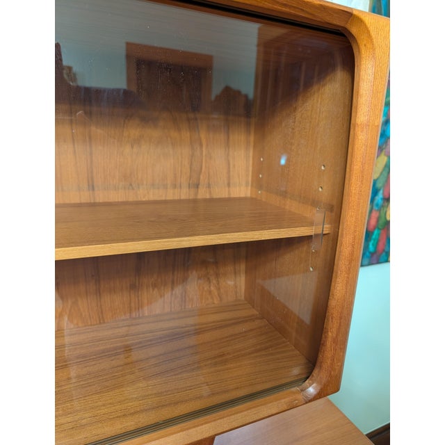 1960s Danish Credenza With Display Hutch Top For Sale - Image 10 of 12