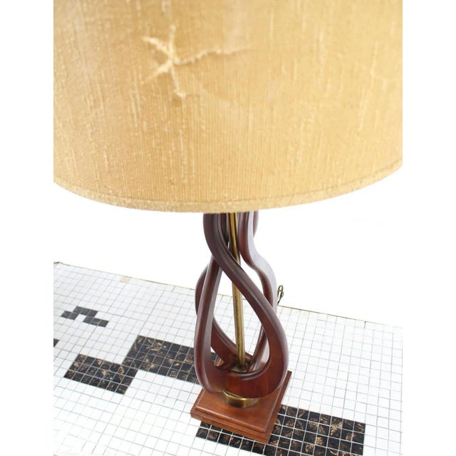 Mid 20th Century Vintage Mid Century Oiled Walnut Table Lamps- a Pair For Sale - Image 5 of 8