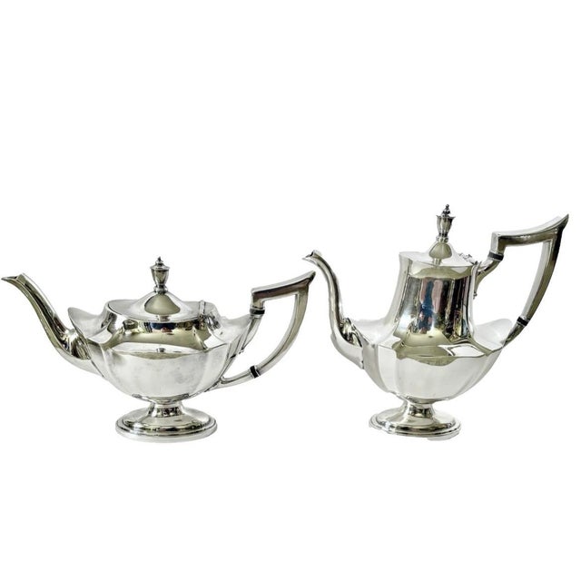 1920s 1920s Fine Art Deco Era Gorham Silverplate “Plymouth” Coffee & Tea Set - 6 Piece For Sale - Image 5 of 8