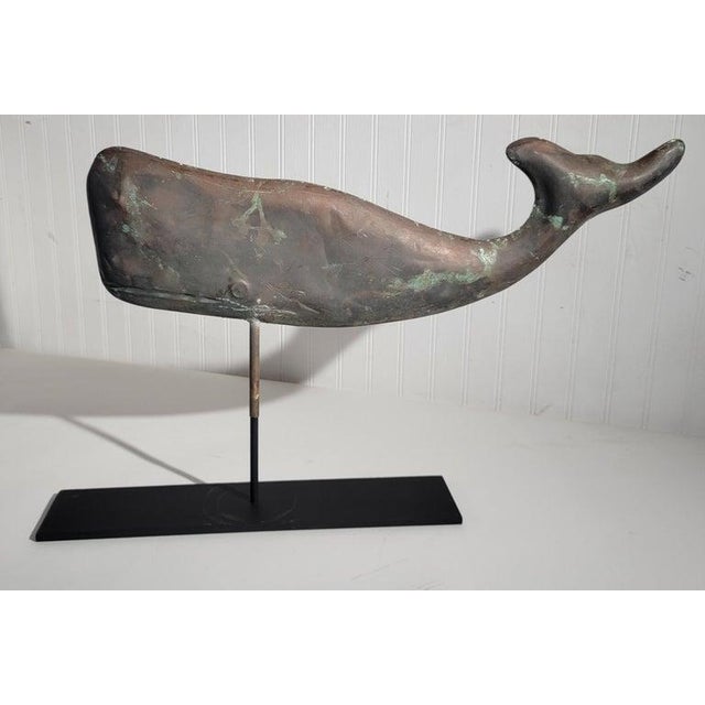 1930s Oversized Copper Whale Weather Vane on Custom Iron Mount | Chairish
