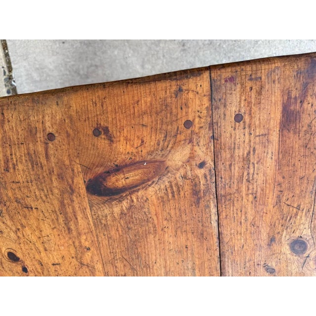 Antique 19th Century Farmhouse Trestle Base Dining Table For Sale - Image 9 of 12