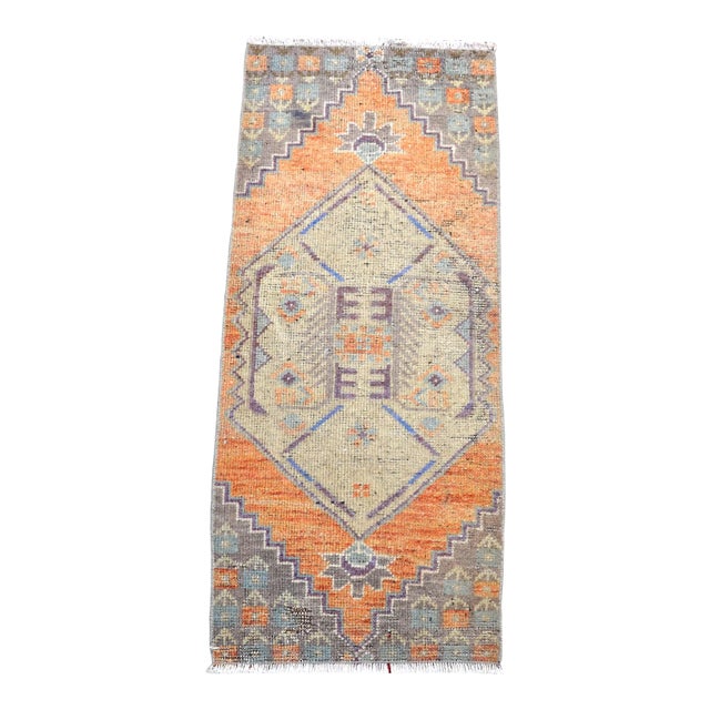 1960s Vintage Orange Rug For Sale