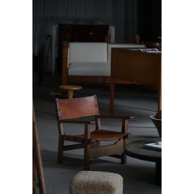 Mid 20th Century Spanish Brutalist Armchairs in Wood & Leather, 1960s, Set of 2 For Sale - Image 13 of 18