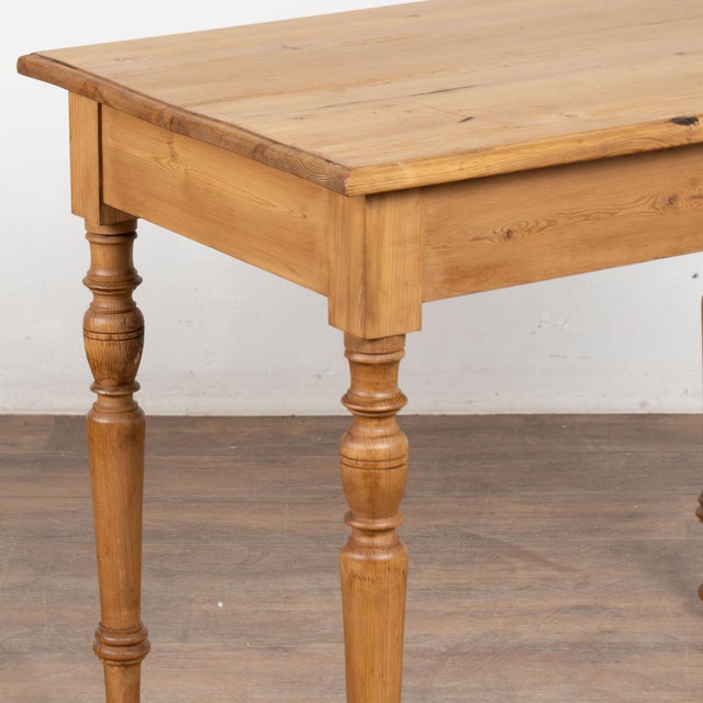 Wood 19th Century Danish Pine Side Table With Turned Legs For Sale - Image 7 of 11