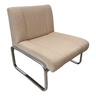 Mid-Century Chrome Cantilever Lounge Chair, 1970s For Sale