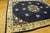 Textile 1920s Classic Floral Medallion Navy Blue Background Antique Chinese Peking Rug For Sale - Image 7 of 10