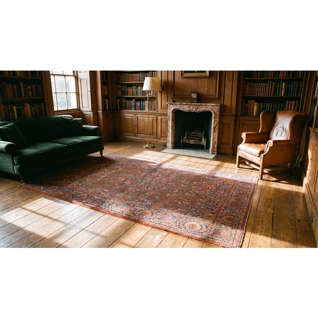 Red 1900s Red Medallion Antique Persian Kashan Rug 4'2" X 6'6" Handknotted Wool Carpet For Sale - Image 8 of 8