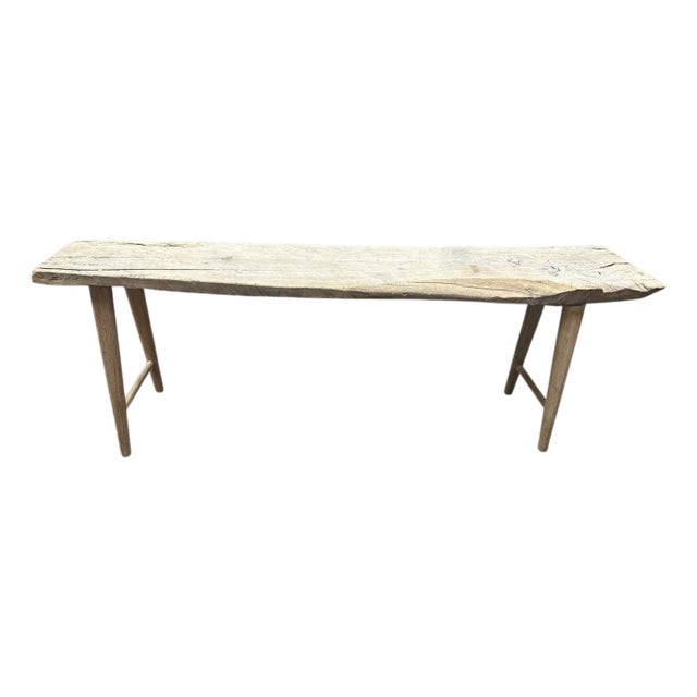 Andrianna Shamaris Long St. Barts Teak Wood Console Table For Sale