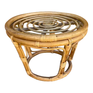 Vintage French European Bent Bamboo Stool