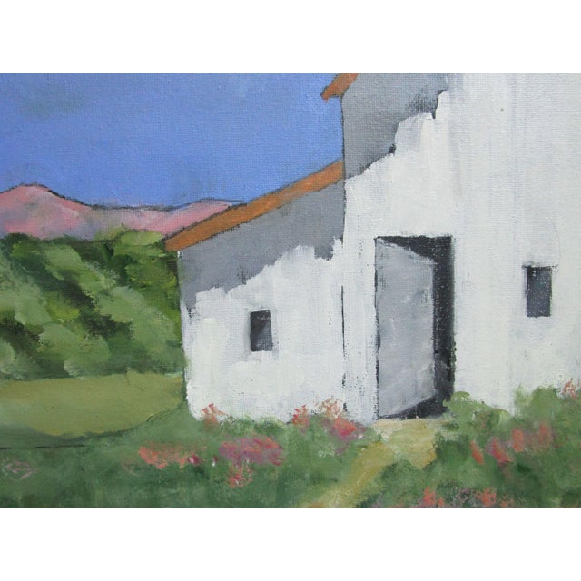 White Farmhouse Fields California Lynne French landscape oil painting. The signed original painting measures 16x20 on...