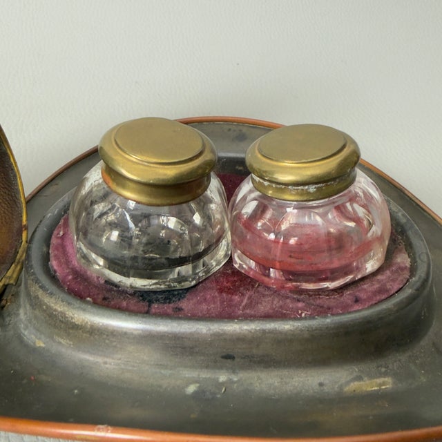 Antique Brass Helmet Inkwell, Early 1900s For Sale - Image 9 of 13