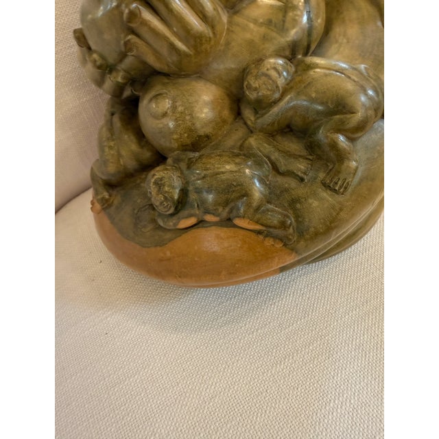 Greige Antique Japanese Carved Boxwood Fertility Sculpture For Sale - Image 8 of 12