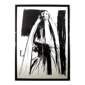 1971 The Patriarch Signed Modern Lithograph on Paper 87/160 Framed by Leonard Baskin