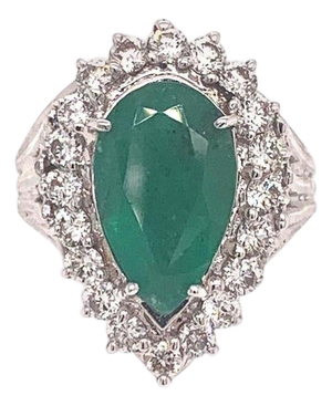 Diamond Emerald Ring 7.50 TCW 18 Karat GIA Certified, Size 6.5