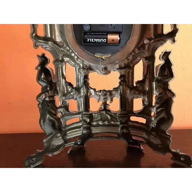 1950s Metal Fireplace Wall Clock, 1970s For Sale - Image 5 of 10