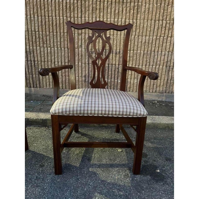 Brown Late 20th Century Knob Creek Ethan Allen Chippendale Style Mahogany Dining Chairs- Set of 6 For Sale - Image 8 of 10